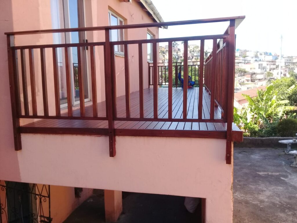 Wooden Deck with Railings